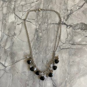 Banana Republic Black, Crystal, Silver Necklace